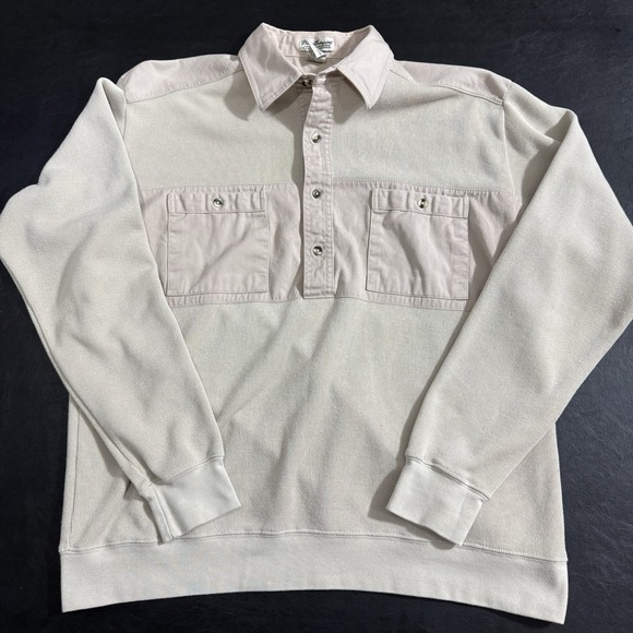 Norm Thompson Other - Vintage Norm Thompson Polo Shirt Men's Large Beige Banded Waist Pockets